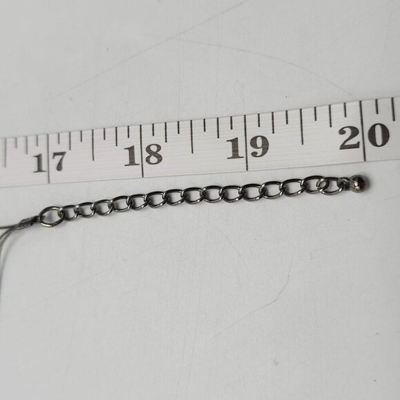 Layered Necklace With Faceted Gray Teardrop Beads Adjustable Chain - Picture 5 of 5